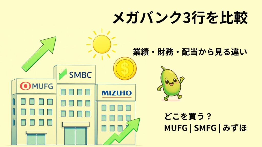 メガバンク３社の株はどこを買う？ | MUFG・SMFG・みずほの業績・財務・配当を10年データで徹底比較 | 10豆目